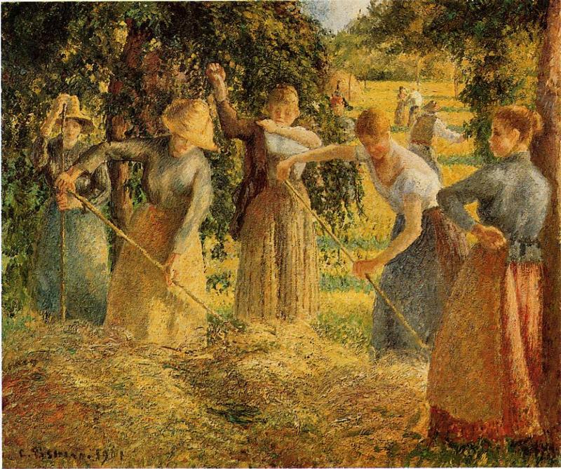 Harvest at Eragny - Camille Pissarro Paintings